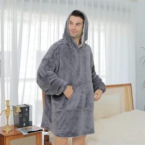 img 3 attached to Skagit Wearable Blanket Oversized Sweatshirt Bedding for Blankets & Throws