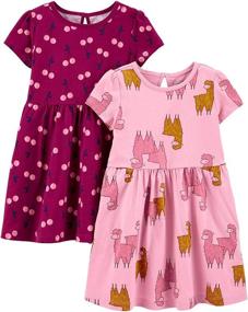 img 3 attached to 👗 Двухпачковые комплекты платьев с короткими рукавами и без рукавов для девочек от Simple Joys