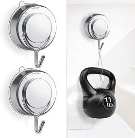 img 4 attached to 🛁 2 Pack of Heavy Duty Shower Suction Cup Hooks for Towel and Bathrobe: Removable & Sustainable Load-Bearing (5kg), Ideal for Kitchen Glass and Ceramic Tile Organization in Showers