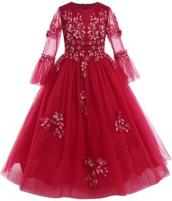 img 4 attached to 🌸 Elegant Vintage Floral Lace Maxi Dress for Flower Girls: Perfect for Weddings, Parties, Communion & Dancing