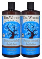 🌿 pack of 2 dr. woods pure peppermint liquid castile soap, 32 ounce logo