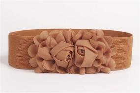 img 1 attached to 🌸 Elevate Your Style with Womens Elastic Stretch Double Flower Waist Women's Accessories