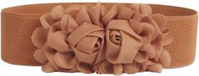 img 3 attached to 🌸 Elevate Your Style with Womens Elastic Stretch Double Flower Waist Women's Accessories