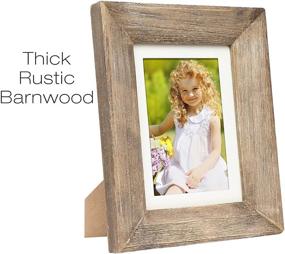 img 3 attached to 🖼️ Rustic Barnwood Picture Frame Set: Weathered Gray Wood Home Decor (Pack of 2) - Ideal for 5x7 or 4x6 Photos, Wall/Desktop/Tabletop Display with Matte Frames Included