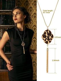 img 2 attached to 🐆 Stylish Leopard Jewelry Set: Bracelet and Necklace for Women by Hicarer