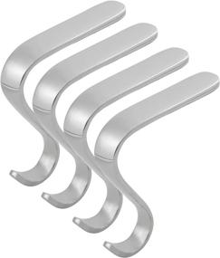 img 4 attached to 🎄 BIRDROCK HOME 4 Pack Christmas Stocking Mantel Hooks - Silver Metal Hangers for Fireplace Mantle - Decorative Holders for Stockings - Home Décor Stand"