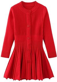 img 4 attached to 👗 Adorable CHENXIN Little Uniform Sweater Dresses for Girls' Clothing - Perfect Blend of Comfort and Style