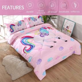 img 2 attached to ENJOHOS Unicorn Bedding Cartoon Comforter