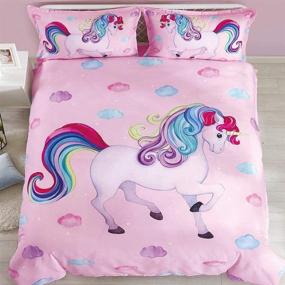 img 3 attached to ENJOHOS Unicorn Bedding Cartoon Comforter