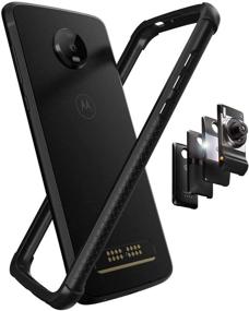 img 4 attached to Ultimate Protection: CaseWe Motorola Moto Z4 Flexible Double Injection Bumper Case in All Matte Black - Compatible with Moto Mods