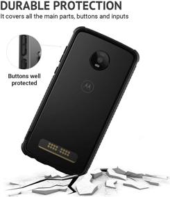 img 2 attached to Ultimate Protection: CaseWe Motorola Moto Z4 Flexible Double Injection Bumper Case in All Matte Black - Compatible with Moto Mods