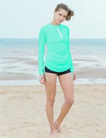 img 1 attached to Baleaf Half Zip Protection Rashguard Adjustable Women's Clothing in Swimsuits & Cover Ups