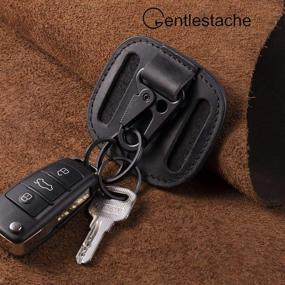 img 3 attached to 💼 Gentlestache Leather Keychain: Premium Quality for Men in Black