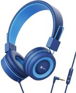 🎧 impressive iclever kids headphones with microphone - volume limiter 85/94db, adjustable headband, foldable design for boys & girls - perfect for school, airplane, laptop, ipad & kindle fire tablet logo