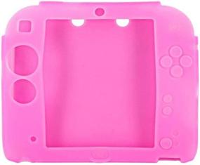 img 2 attached to 🎮 Ultimate Protection: Silicone Rubber Gel Skin Case for Nintendo 2DS - Black/Pink