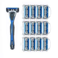 🪒 men's shaving razors - personna 5 blade razor system with razor handle and 12 replacement cartridges logo