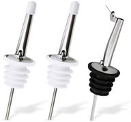 🍾 yagizaai liquor bottle pourers and wine spouts - stainless steel classic tapered spout for oil and more (3 sets, 2 designs) логотип