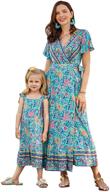 popreal dresses bohemian printed matching girls' clothing logo