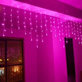 img 4 attached to 🎀 YOLIGHT 13ft 96 LEDs Icicle Curtain String Drop Lights - Pink: Perfect Indoor/Outdoor Decoration for Festival, Wedding, Party, Patio, Garden