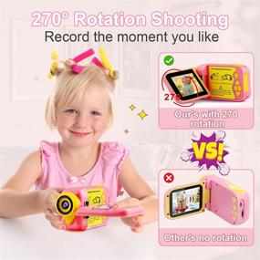 img 2 attached to 🎥 PROGRACE Kids Video Camera Girls Camcorder - Best Girls Gifts Toys Cameras for Toddlers 3-10 Years Old Birthday - Children Video Recorder with 270°Rotation Screen 2.4&#34; 1080P 12MP - Includes 32GB SD Card