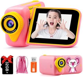 img 4 attached to 🎥 PROGRACE Kids Video Camera Girls Camcorder - Best Girls Gifts Toys Cameras for Toddlers 3-10 Years Old Birthday - Children Video Recorder with 270°Rotation Screen 2.4&#34; 1080P 12MP - Includes 32GB SD Card