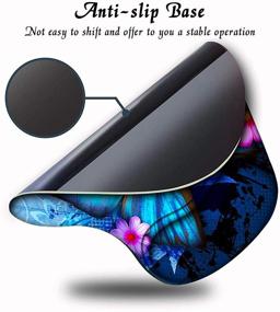 img 2 attached to 🦋 Comfortable and Stylish: Ergonomic Blue Butterfly Mouse Pad with Wrist Support - Perfect Office Desk Accessory for Women and Girls