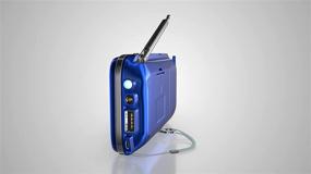 img 3 attached to QAISE AM/FM Radio Bluetooth MP3 Player USB SD Card Ports LED Flashlights Loud Stereo Speaker Long-Range Transmitter Travel Pocket Size Blue