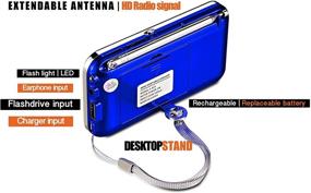 img 2 attached to QAISE AM/FM Radio Bluetooth MP3 Player USB SD Card Ports LED Flashlights Loud Stereo Speaker Long-Range Transmitter Travel Pocket Size Blue
