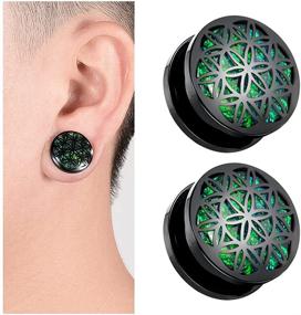 img 1 attached to 🔩 PUNKYOUTH Stainless Steel Ear Gauges: 2PCS 8mm-25mm Screwed Flesh Tunnels for Women - Stylish Stretcher Piercing Jewelry