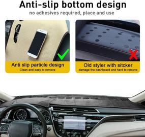 img 3 attached to REMOCH Dash Cover For Toyota Camry 2018 2019 2020 2021 2022 Dashboard Cover Mat Accessories Custom Fit Center Console Cover Sunshield Protector Pad（Black Trim）