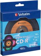 verbatim cd-r 80min 52x: 10pk bulk box 📀 with digital vinyl surface - assorted colors - 97935 логотип