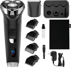 img 4 attached to 💈 Ceenwes Waterproof Cordless Electric Razor Clippers Trimmer for Men – Rechargeable Barber Shavers with Electric Shaver Head and 4 Guide Combs, Ideal for Men, Kids, and Babies (Black)