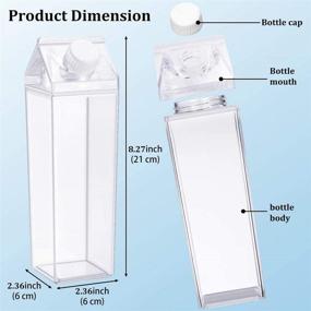 img 1 attached to 🥛 Mayhow Milk Carton Water Bottle 17oz (500mL) - BPA-Free, Leakproof and Reusable Clear Plastic Square Milk Bottles - Perfect for Fitness, Gym, Camping, and Sports