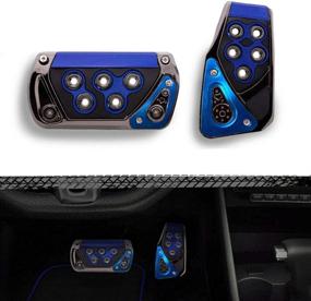 img 3 attached to MACHSWON Universal Car Brake Pad Sport Racing Accelerator 🚗 Pedals - Anti-Slip Performance Foot Pedal Pads, Universal Automatic Covers (Blue)