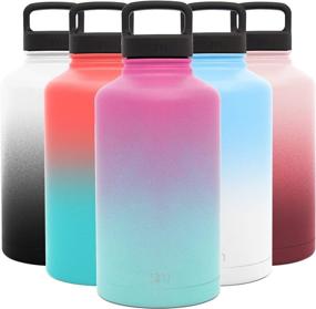 img 4 attached to Simple Modern 64oz Water Bottle, Insulated Half Gallon Flask with Handle Lid - Ombre Sorbet: Wide Mouth Stainless Steel, Reusable and Reliable!