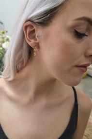 img 2 attached to ⭐️ 18K Gold-Plated Sterling Silver Star Hoops Earrings