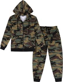 img 1 attached to 👕 COOFANDY Men's Sweatsuits - 2 Piece Hoodie Tracksuit Sets: Casual & Comfy Camo Jogging Suits for Men