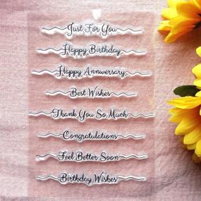 img 1 attached to Happy Birthday Words Clear Stamps - Best Wishes, Congratulations for Card Making, Decoration, and DIY Scrapbooking