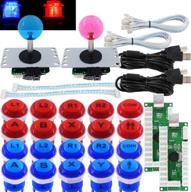 🕹️ sj@jx arcade 2 player game controller stick diy kit - enhance your gaming experience with led buttons, logo, and reliable components логотип