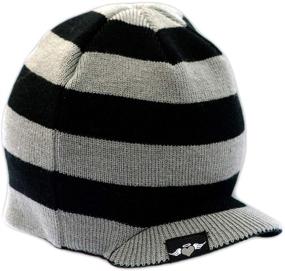 img 4 attached to Born Love Stripe Visor Beanie Boys' Accessories