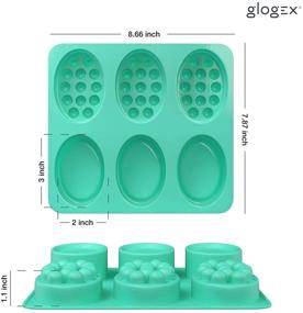 img 1 attached to 🧼 Durable Non-Stick Silicone Soap Mold Set - Rectangle, Oval, Massage Bar Shapes - Soap Making Kit for Adults and Kids, Easy to Clean