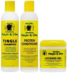 img 1 attached to Ultimate Hair Care Set: Jamaican Mango & Lime Tingle Shampoo + Protein Conditioner + Locking Gel (8 oz + 6 oz) - 12444