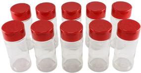 img 4 attached to Set of 10 Skyway Supreme 4 OZ Clear Plastic Seasoning Containers Spice Bottles Jars - Flap Cap with Sifter Spice Shaker - Durable and Refillable Dispensers for Herbs, Spices, and Rubs - BPA Free