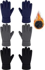 img 4 attached to 🧤 Burgundy Boys' Winter Fleece Finger Gloves: Top-rated Cold Weather Accessories