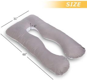 img 3 attached to NiDream Bedding Pregnancy Pillows - Full Body Maternity Pillow for Pregnant Women - Sleeping & Back Pain Relief - Includes Washable Cover - 60&#34; x 31&#34; x 7.8&#34; (White &amp; Grey)