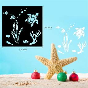 img 3 attached to 🐠 20 Sea Ocean Creatures Stencils - Animal Painting Templates for DIY Crafts, Scrapbooking, and Wood Painting - Mermaid, Seahorse, Jellyfish Stencil Designs