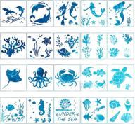 🐠 20 sea ocean creatures stencils - animal painting templates for diy crafts, scrapbooking, and wood painting - mermaid, seahorse, jellyfish stencil designs logo