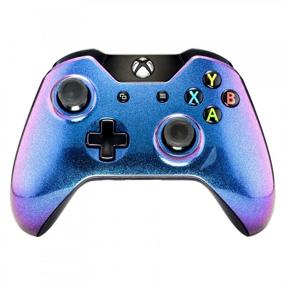 img 4 attached to 💜 Revamp your Xbox One Controller with eXtremeRate's Custom Chameleon Purple Blue Glossy Top Shell Case Replacement Kit