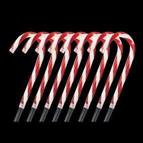 img 3 attached to Enhance Your Christmas Decor with Candy Cane Stake Lights: Set of 8, 10'' Lawn Decor