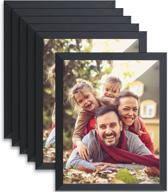 🖼️ olarhike 11x14 picture frames with 8x10 mat: set of 6 black photo frames for wall décor, plexiglass diploma certificate frame for bedroom, living room, office - perfect gift for family and friends логотип